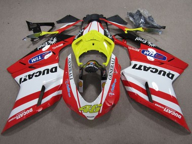Preisgünstige Ducati 1198 Motorrad Verkleidung 2007-2014 - Weiss Gelb Rot Generali 46