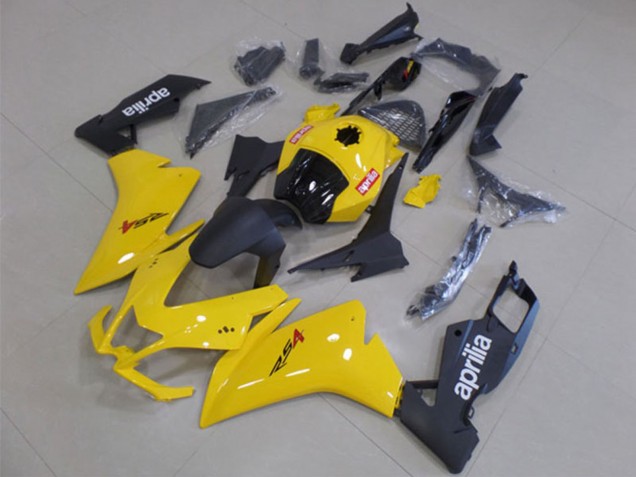 Preisgünstige Aprilia RS4 50 125 Motorrad Verkleidung 2012-2018 - Gelb Matt Schwarz