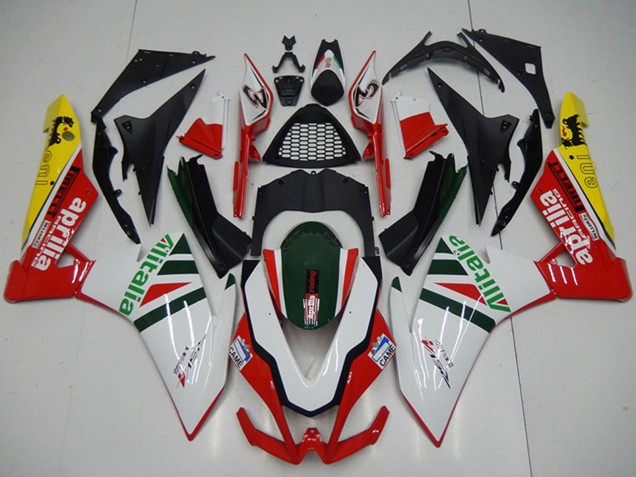 Preisgünstige Aprilia RSV4 1000 Motorrad Verkleidung 2009-2015 - Weiss Rot Grun Gelb Schwarz Alitalia