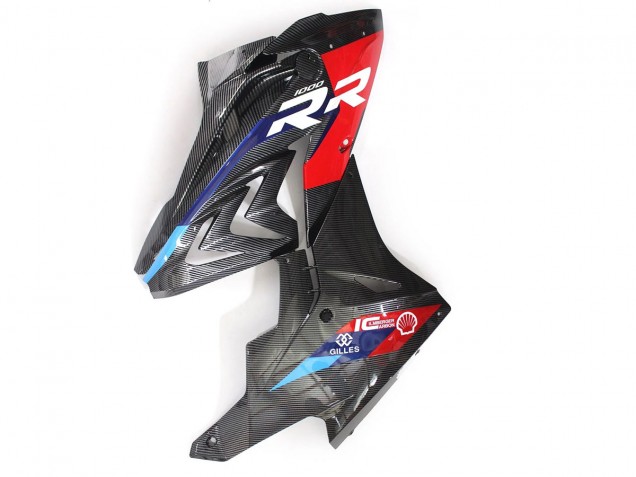Preisgünstige BMW S1000RR Motorrad Verkleidung 2015-2016 - Blau Rot Carbonfaser