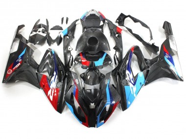 Preisgünstige BMW S1000RR Motorrad Verkleidung 2015-2016 - Blau Rot Carbonfaser
