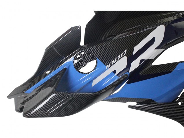 Preisgünstige BMW S1000RR Motorrad Verkleidung 2023-2024 - Blau Rot Carbonfaser