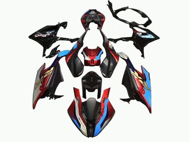 Preisgünstige BMW S1000RR Motorrad Verkleidung 2019-2022 - Schwarz Blau Rot Gold
