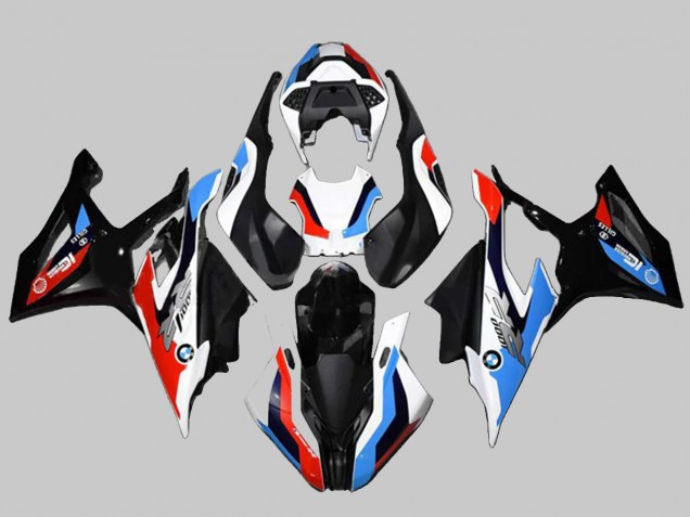 Preisgünstige BMW S1000RR Motorrad Verkleidung Kit 2019-2022 - Schwarz Rot Blau Weiss