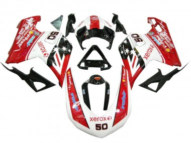 Preisgünstige Ducati 848 1098 1198 Motorrad Verkleidung 2007-2014 - Weiss Rot Glanzendes Schwarz Valsir Xerox 50