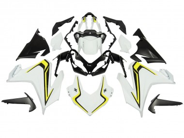 Preisgünstige Honda CBR500R Motorrad Verkleidung 2022-2023 - Weiss Neon Gelb Matt Schwarz