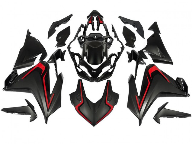 Preisgünstige Honda CBR500R Motorrad Verkleidung 2022-2023 - Matt Schwarz Rot