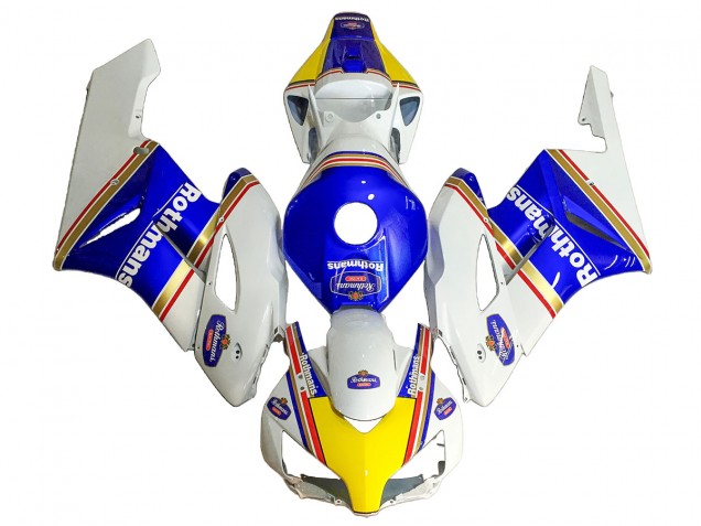 Preisgünstige Honda CBR1000RR Motorrad Verkleidung 2004-2005 - Weiss Blau Gelb Rothmans