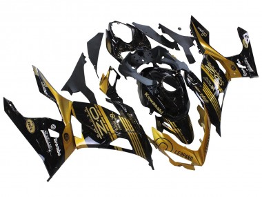 Preisgünstige Kawasaki EX400 Motorrad Verkleidung 2018-2024 - Gold Glanzendes Schwarz
