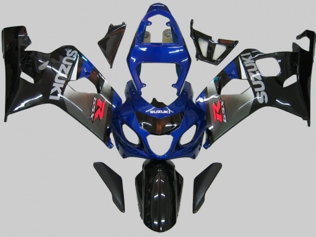 Preisgünstige Suzuki GSXR 600/750 Motorrad Verkleidung 2004-2005 - Blau Grau Glanzendes Schwarz