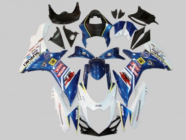 Preisgünstige Suzuki GSXR 600/750 Motorrad Verkleidung 2011-2024 - Weiss Blau Rot Gelb Motul Dunlop