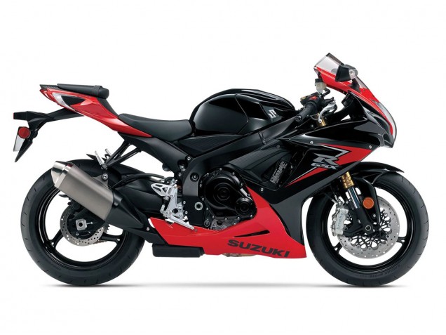 Preisgünstige Suzuki GSXR 600/750 Motorrad Verkleidung 2011-2024 - Rot Glanzendes Schwarz