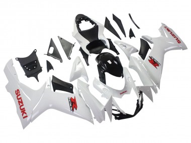Preisgünstige Suzuki GSXR 600/750 Motorrad Verkleidung 2011-2024 - Weiss Glanzendes Schwarz Rot Aufkleber