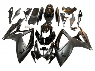 Preisgünstige Suzuki GSXR 600/750 Motorrad Verkleidung 2006-2007 - Glanzendes Schwarz Matt Schwarz