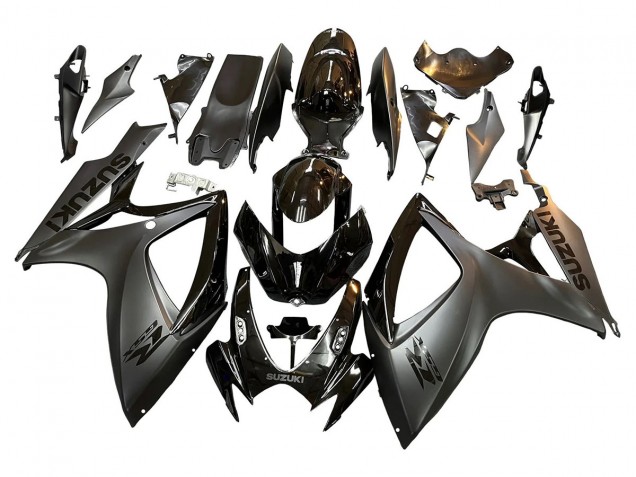 Preisgünstige Suzuki GSXR 600/750 Motorrad Verkleidung 2006-2007 - Glanzendes Schwarz Matt Schwarz