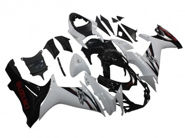 Preisgünstige Suzuki GSXR 600/750 Motorrad Verkleidung 2011-2024 - Weiss Glanzendes Schwarz