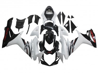 Preisgünstige Suzuki GSXR 600/750 Motorrad Verkleidung 2011-2024 - Weiss Glanzendes Schwarz