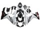 Preisgünstige Suzuki GSXR 600/750 Motorrad Verkleidung 2011-2024 - Weiss Glanzendes Schwarz