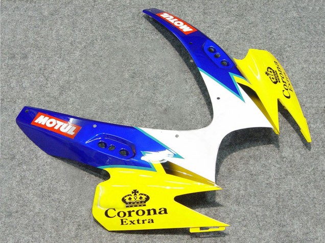 Preisgünstige Suzuki GSXR 600/750 Motorrad Verkleidung 2006-2007 - Weiss Blau Gelb Corona Alstare