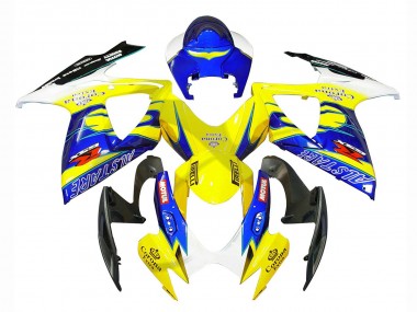 Preisgünstige Suzuki GSXR 600/750 Motorrad Verkleidung 2006-2007 - Weiss Blau Gelb Corona Alstare