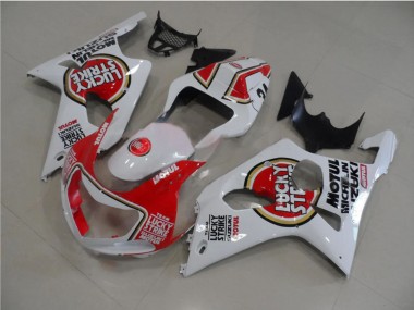 Preisgünstige Suzuki GSXR 1000 Motorrad Verkleidung 2000-2002 - Weiss Rot Lucky Strike