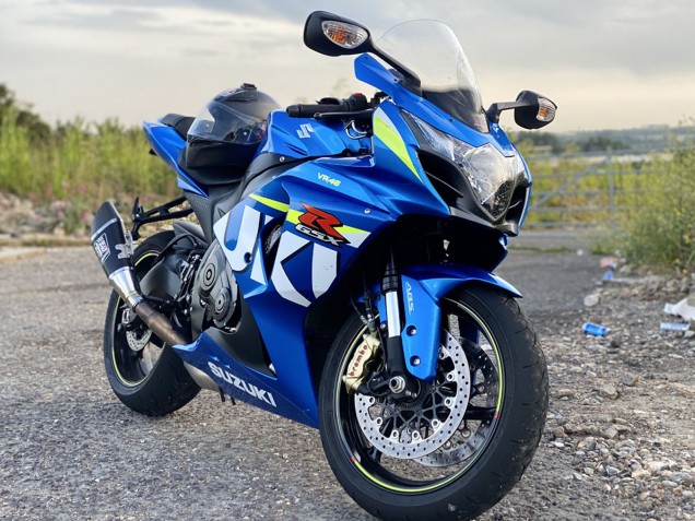 Preisgünstige Suzuki GSXR 1000 Motorrad Verkleidung 2009-2016 - Blau Grun Weiss