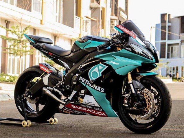 Preisgünstige Yamaha YZF R6 Motorrad Verkleidung 2008-2016 - Hellgrun Weiss Schwarz Petronas