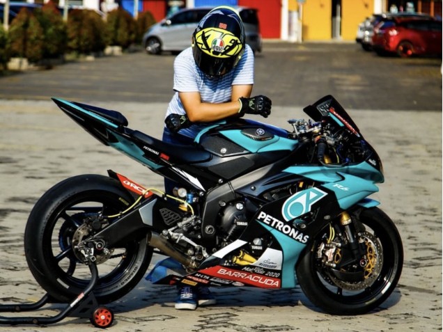 Preisgünstige Yamaha YZF R6 Motorrad Verkleidung 2008-2016 - Hellgrun Weiss Schwarz Petronas