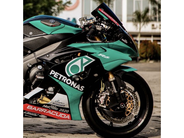 Preisgünstige Yamaha YZF R6 Motorrad Verkleidung 2008-2016 - Hellgrun Weiss Schwarz Petronas