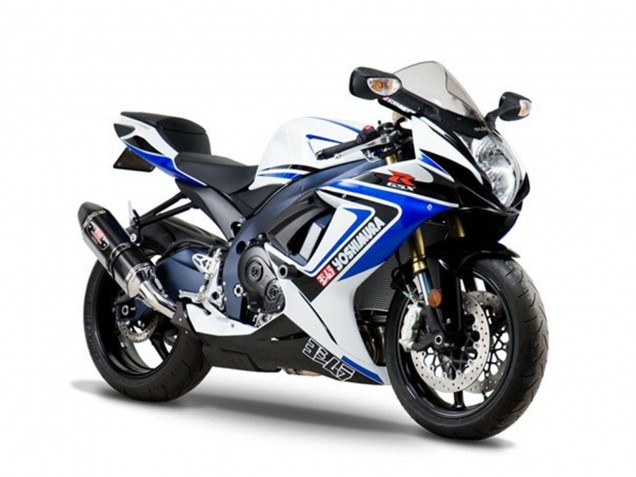 Preisgünstige Suzuki GSXR 1000 Motorrad Verkleidung 2005-2006 - Weiss Blau Schwarz Yoshimura