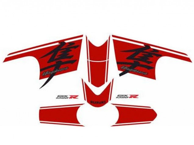 Preisgünstige Suzuki GSXR 1300 Hayabusa Motorrad Verkleidung 2008-2020 - Glanzendes Schwarz Rot