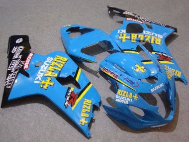 Preisgünstige Suzuki GSXR 750 Motorrad Verkleidung 2004-2005 - Blau Gold Schwarz Motul Rizla
