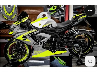 Preisgünstige Suzuki GSXR 750 Motorrad Verkleidung 2004-2005 - Grau Zitrone Grun Schwarz