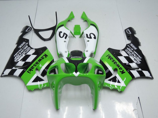 Preisgünstige Kawasaki ZX7R 96-03 Verkleidungen - Grün Schwarz und Weiß Preisgünstige Kawasaki ZX7R 96-03 Verkleidungen - Grün Schwarz und Weiß