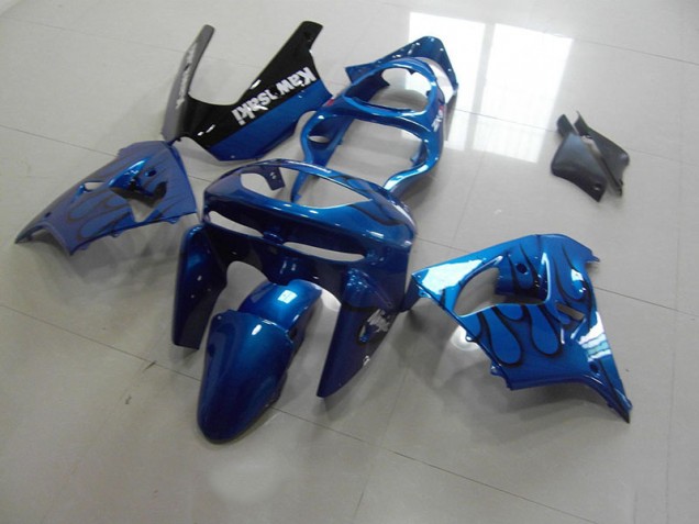 Preisgünstige Kawasaki ZX9R 98-99 Verkleidungen - Blau schwarze Flamme Preisgünstige Kawasaki ZX9R 98-99 Verkleidungen - Blau schwarze Flamme