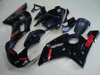 Preisgünstige Yamaha R6 98-02 Verkleidung - Glänzend Schwarz Rote Aufkleber