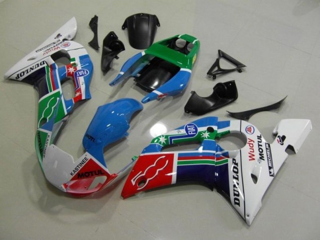 Preisgünstige Yamaha R6 98-02 Verkleidungen - Blau Weiß Grün Rot Wudy Motul Dunlop Preisgünstige Yamaha R6 98-02 Verkleidungen - Blau Weiß Grün Rot Wudy Motul Dunlop
