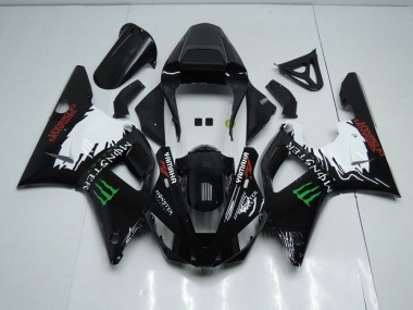 Preisgünstige Yamaha R1 00-01 Verkleidungen - Schwarz Weißes Monster