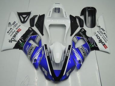 Preisgünstige Yamaha R1 00-01 Verkleidungen - Blau Weiß ENEOS Monster