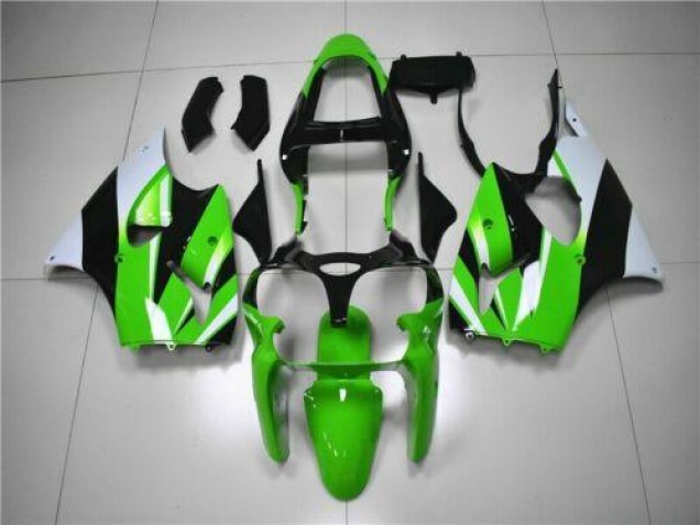 Preisgünstige Kawasaki ZX6R 00-02 Verkleidungen - Grün Weiß Schwarz Preisgünstige Kawasaki ZX6R 00-02 Verkleidungen - Grün Weiß Schwarz