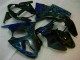Preisgünstige Kawasaki ZX6R 00-02 Verkleidungen - Schwarz mit Blaur Flamme Preisgünstige Kawasaki ZX6R 00-02 Verkleidungen - Schwarz mit Blaur Flamme