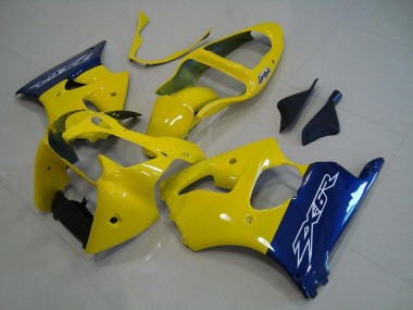 Preisgünstige Kawasaki ZX6R 00-02 Verkleidungen - Gelb Blau