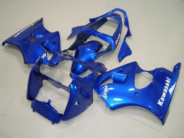 Preisgünstige Kawasaki ZX6R 00-02 Verkleidungen - Blau mit Weißen Aufklebern Preisgünstige Kawasaki ZX6R 00-02 Verkleidungen - Blau mit Weißen Aufklebern