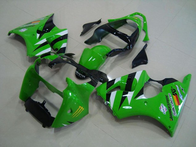 Preisgünstige Kawasaki ZX6R 00-02 Verkleidungen Komplett Sets - Grün Schwarz Preisgünstige Kawasaki ZX6R 00-02 Verkleidungen Komplett Sets - Grün Schwarz