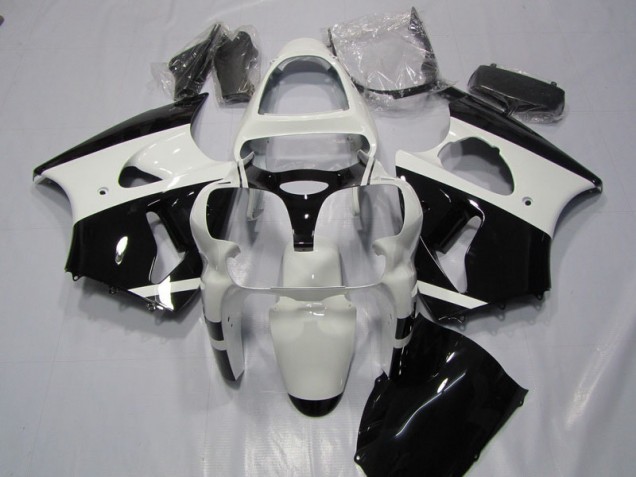 Preisgünstige Kawasaki ZX6R 00-02 Verkleidungen - Weiß Schwarz Preisgünstige Kawasaki ZX6R 00-02 Verkleidungen - Weiß Schwarz