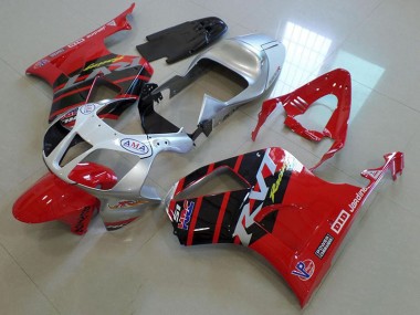 Preisgünstige Honda VTR 1000 00-06 Verkleidungen - Rot Silber