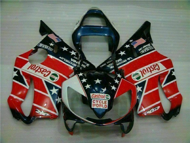 Preisgünstige Honda CBR 600 F4i 01-03 Verkleidungen - Rot Weiß Blau Castrol Cycle World