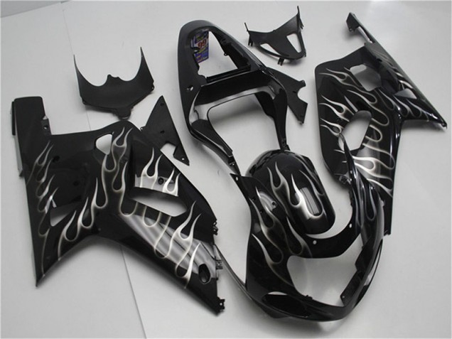 Preisgünstige Suzuki GSXR 600 / 750 K1 K2 K3 01-03 Verkleidungen - Schwarze Weiße Flamme Preisgünstige Suzuki GSXR 600 / 750 K1 K2 K3 01-03 Verkleidungen - Schwarze Weiße Flamme