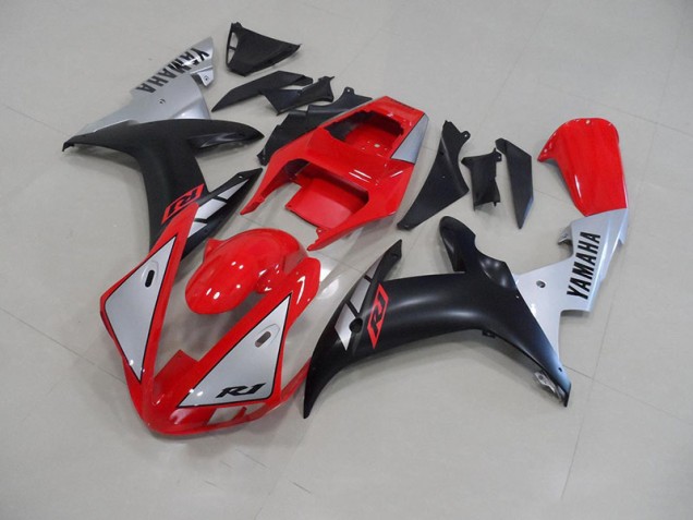 Preisgünstige Yamaha R1 02-03 Verkleidungen - Rot Matte Silber Preisgünstige Yamaha R1 02-03 Verkleidungen - Rot Matte Silber