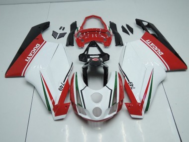 Preisgünstige Ducati 749 999 03-04 Verkleidungen - Weiß Rot mit Tail Open